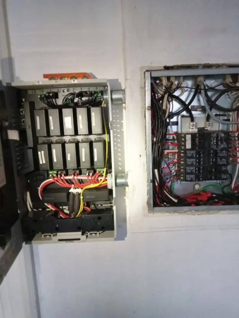 Electrical panel upgrade completed for Security Camera Wiring in Winchester